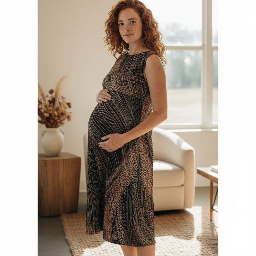 Against Gravitee 90s Mimi Maternity dress small sleeveless abstract multi color